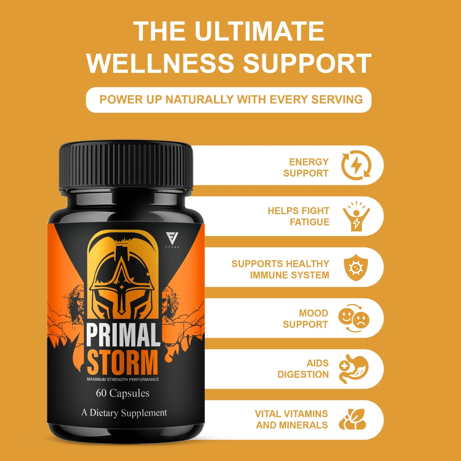 (5 Pack) Primal Storm Performance Support, PrimalStorm Capsules (300 Capsules)