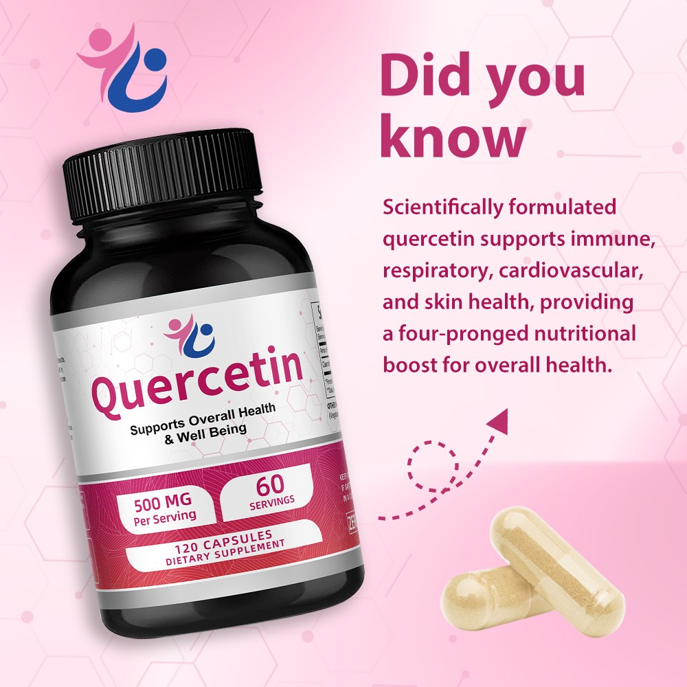Quercetin 500mg Capsules Supports Respiratory Skin Health Antioxidant 120 Pills