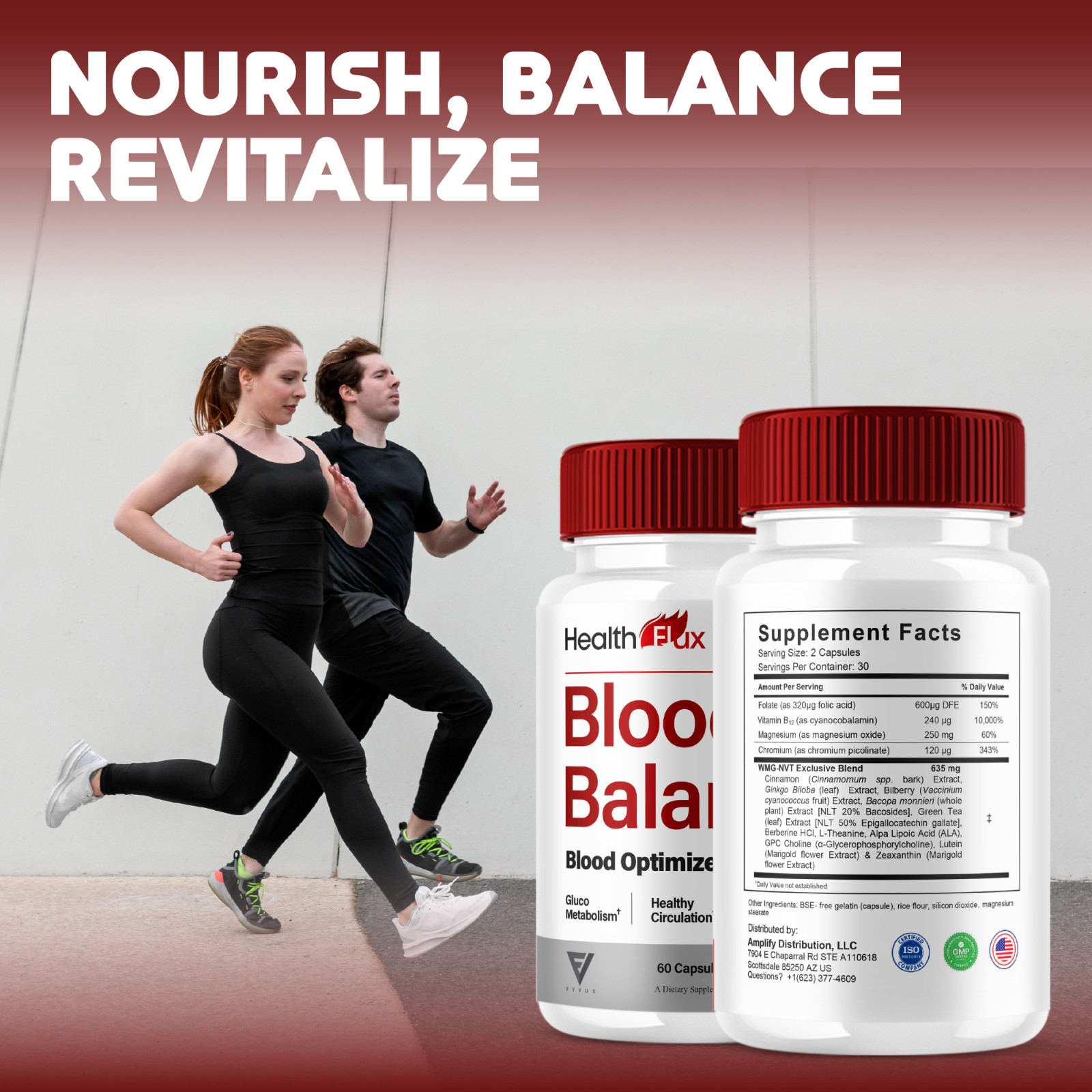 (2 Pack) Health Flux Blood Support Supplement, HealthFlux Pills (120 Capsules)