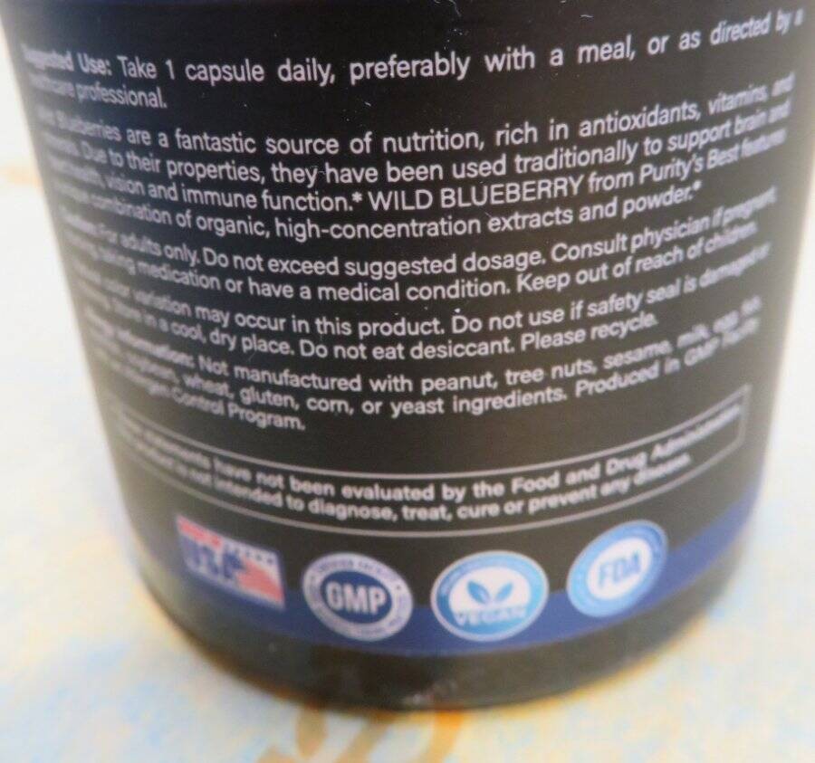 NEW Sealed WILD BLUEBERRY Dietary Supplement 120 CAPSULES 6500mg Daily Health