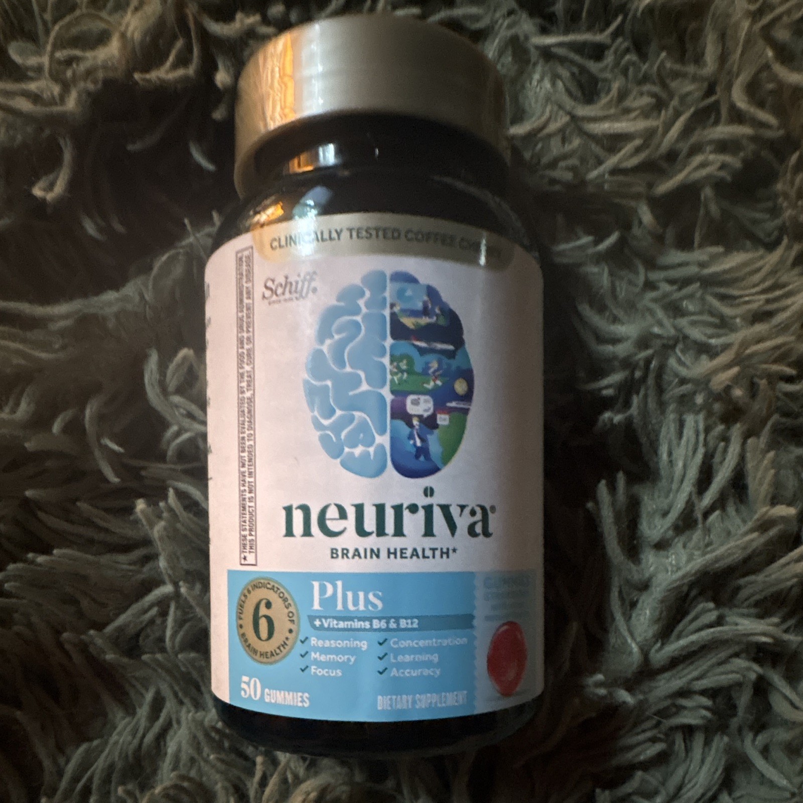 Schiff Neuriva Brain Health Plus Gummies Memory & Focus Coffee Fruit 50 Ct