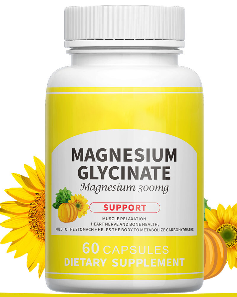 Magnesium Glycinate 300mg – Supports Heart, Brain, Bone, Mood & Muscle Health