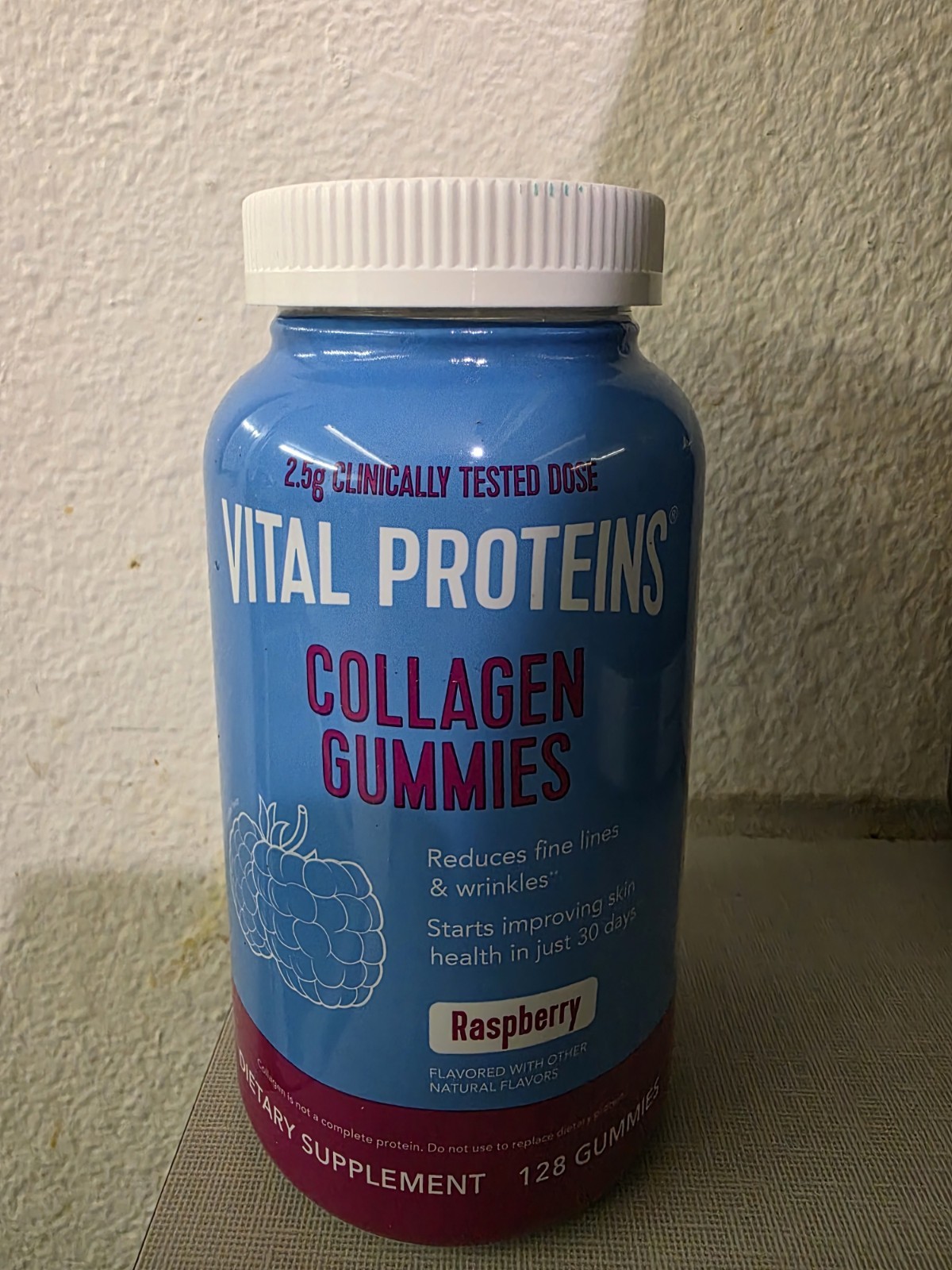 Vital Proteins Collagen Gummies Raspberry 128 Count Grass-Fed Pasture Raised
