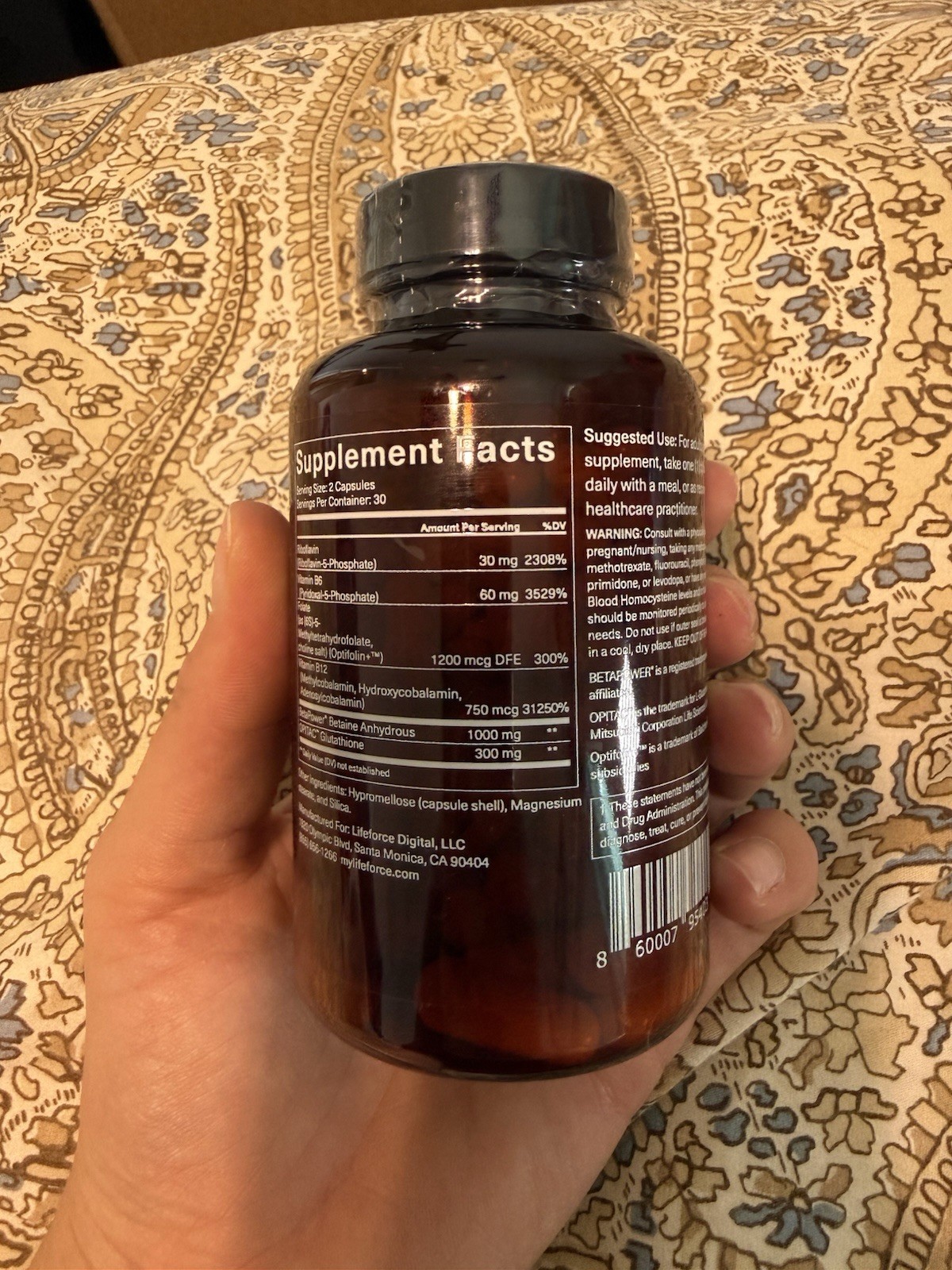 Methylation LF Dietary Supplement Detoxification 60 Capsules/ 09/2025