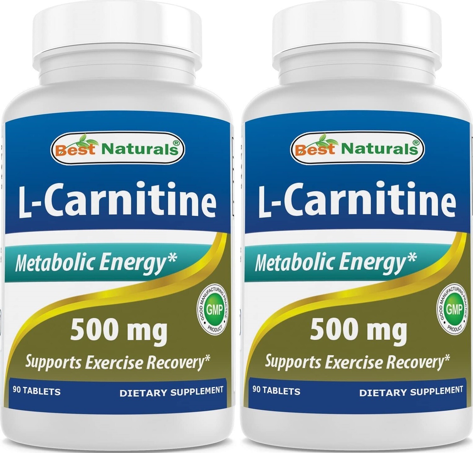 2 Pack Best Naturals L-Carnitine Tartrate 500 mg 90 Tablets