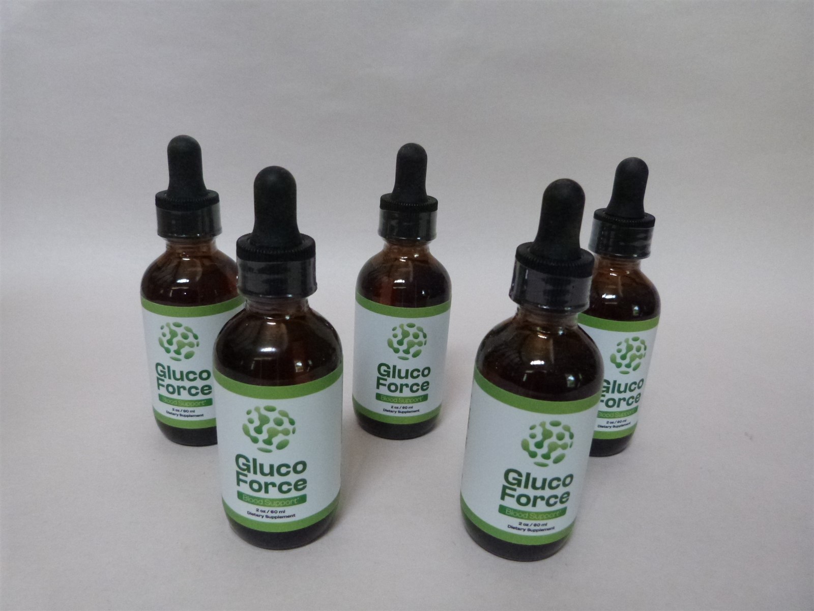 5 NEW Bottles GLUCO FORCE Blood Support Dietary Supplement 2oz (10 Total) 01/27