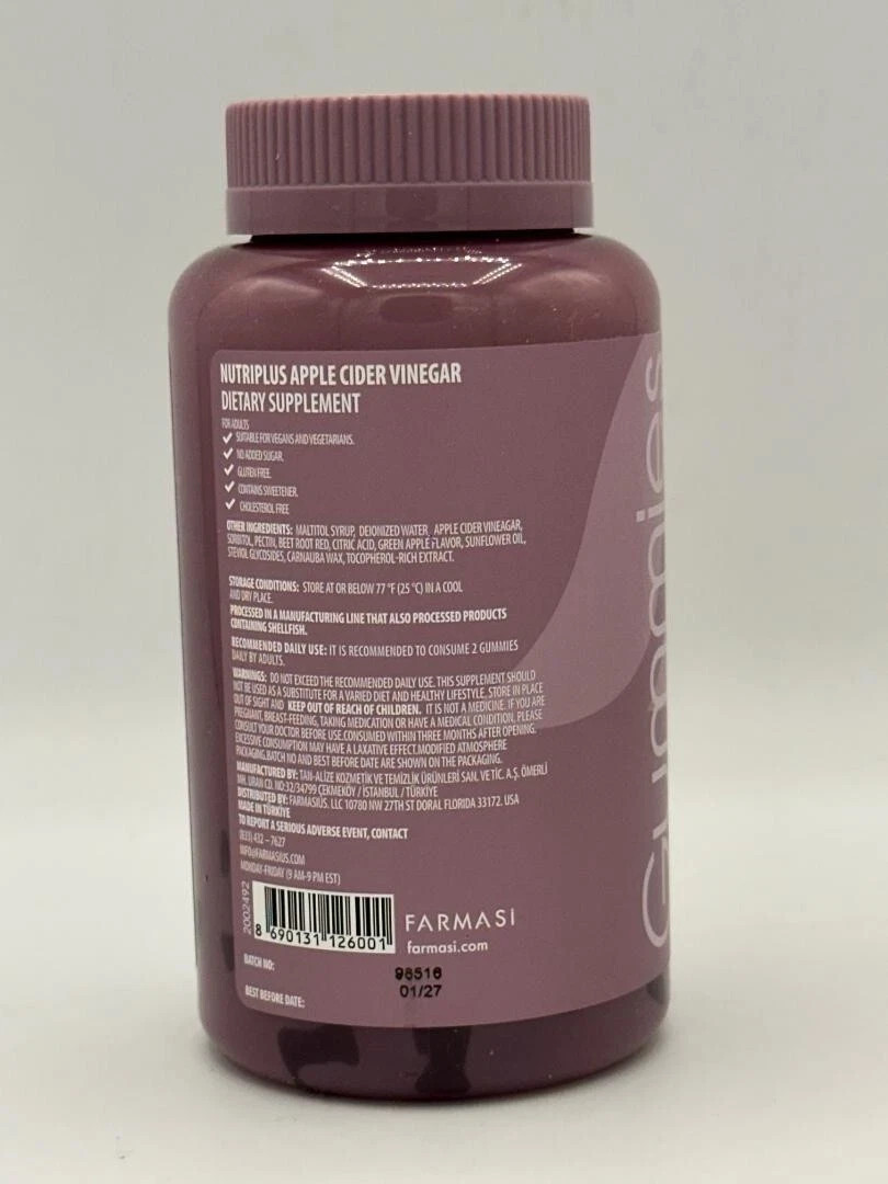 FARMASI Nutriplus Gummies – Apple Cider Vinegar 60 Gummies