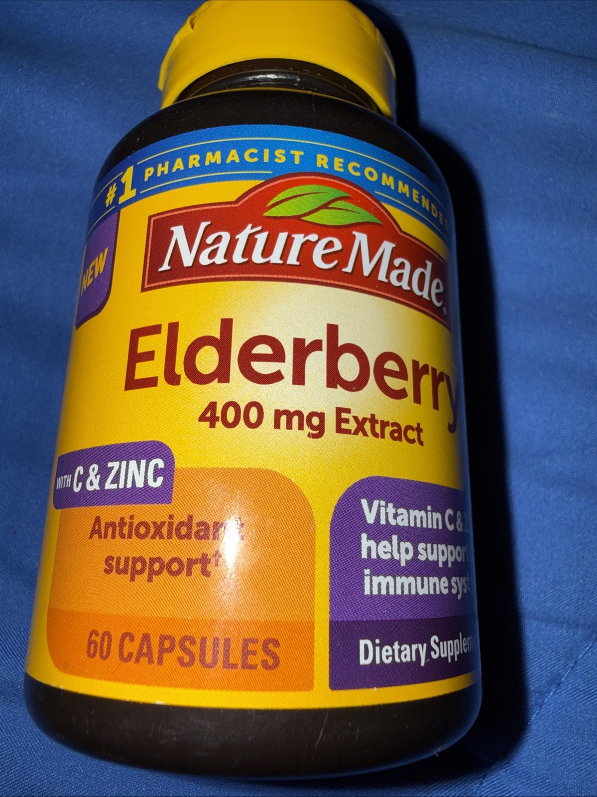 Nature Made 400mg ELDERBERRY with Vitamin C & Zinc 60 capsules 06/2027