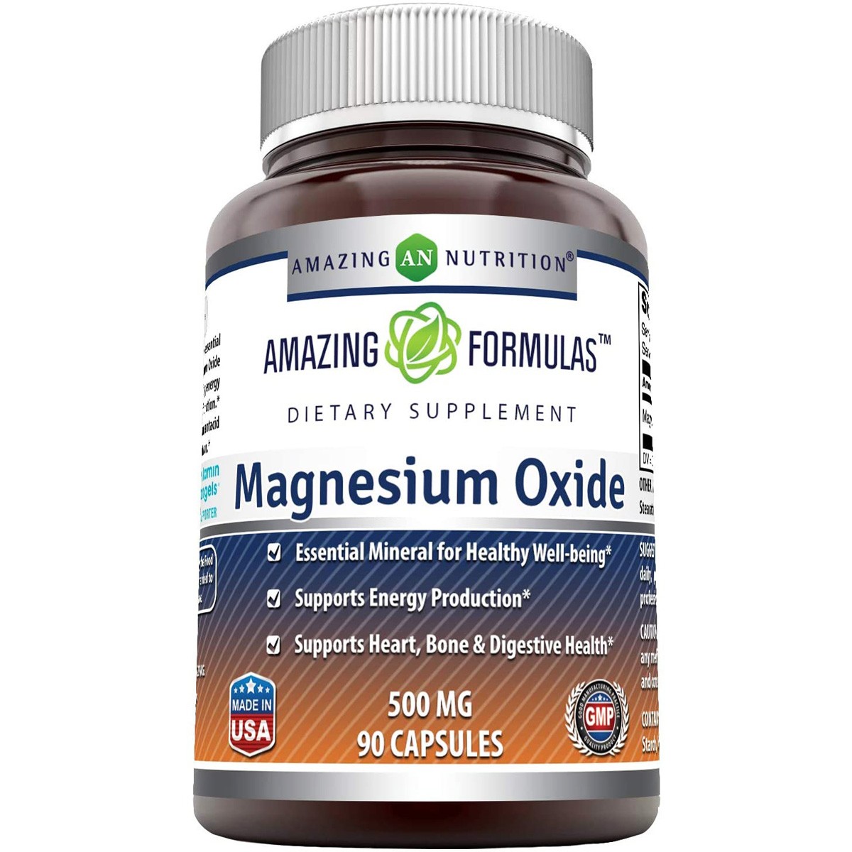 Amazing Nutrition Formulas Magnesium Oxide Supplement 500 Mg 90 Capsules 1 Pack