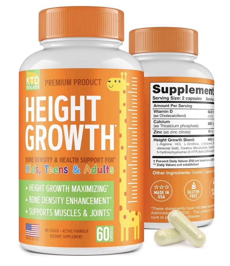 KTD BIOLABS Height Growth Support Bone Density For Kids Teens And Adults 60 Caps