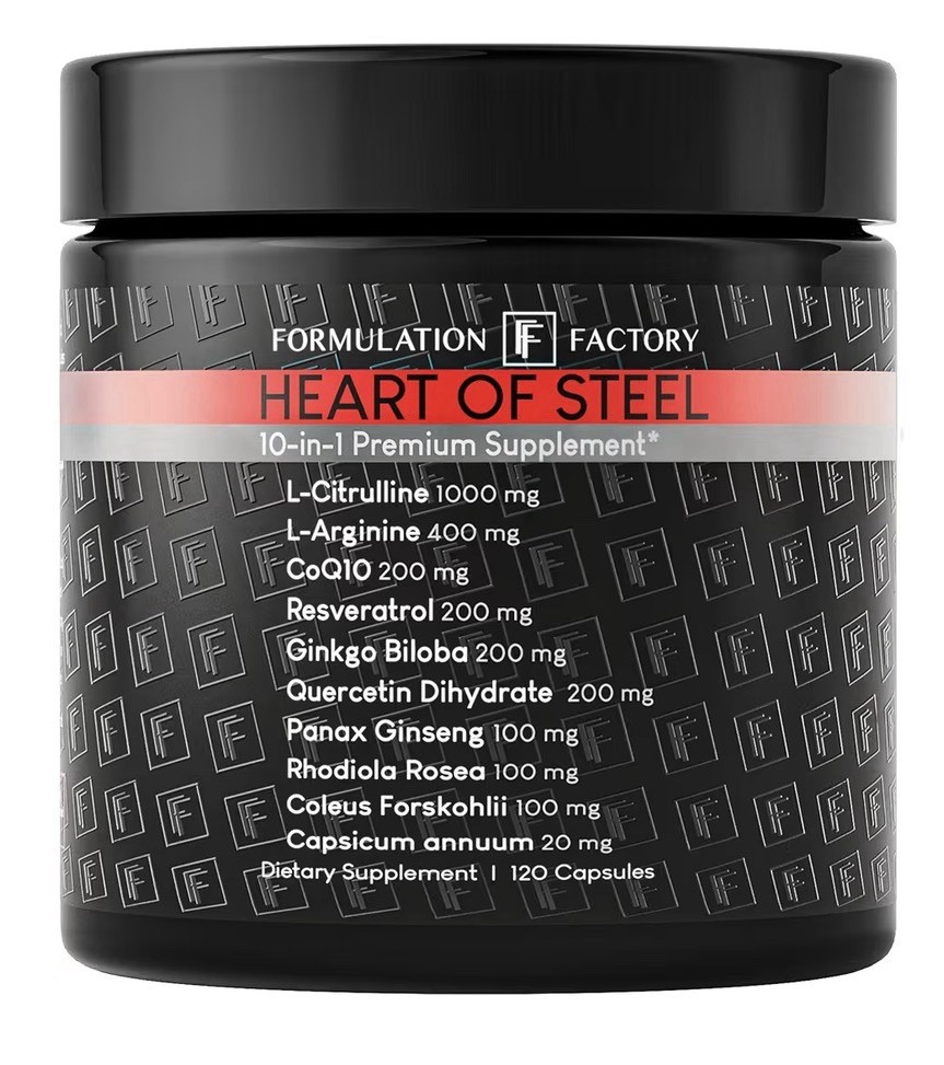 Formulation Factory Heart of Steel Nitric Oxide 10-in-1 For Men Women 120capsule