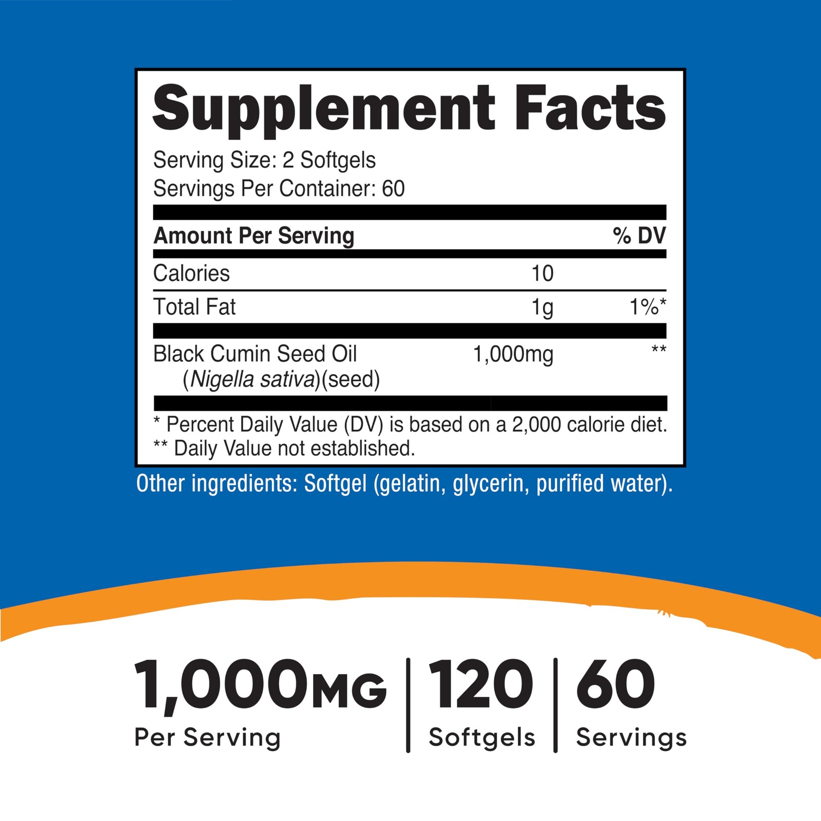 Nutricost Black Seed Oil (Cumin) – Cold Pressed, Source 120 Count (Pack of 1)