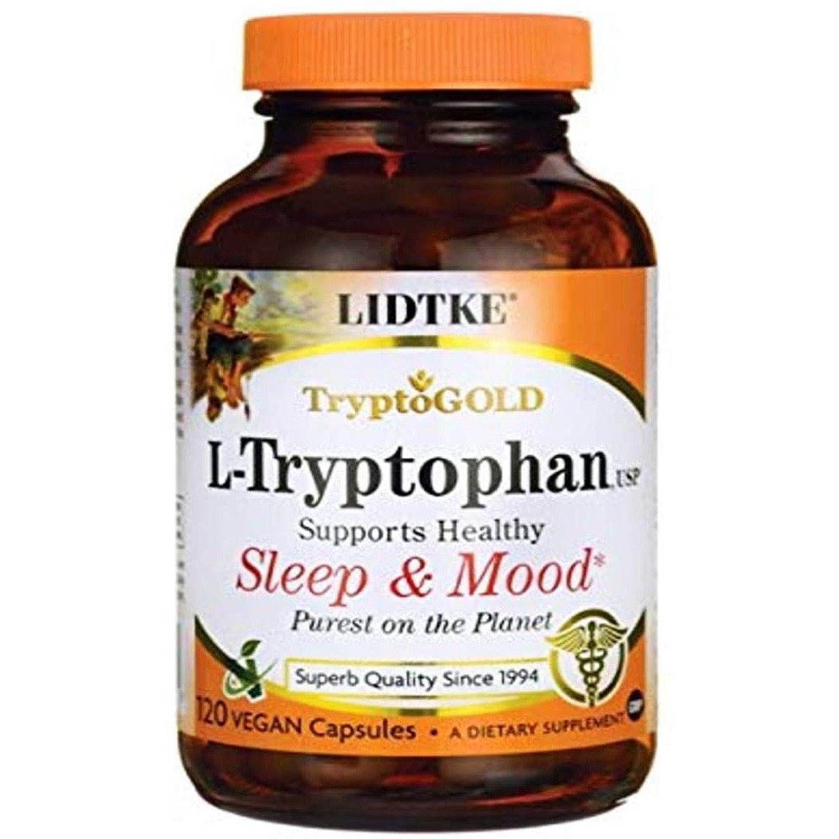 120 Count L-Tryptophan Vegan Capsules By Lidtke Supplement 1 Pack