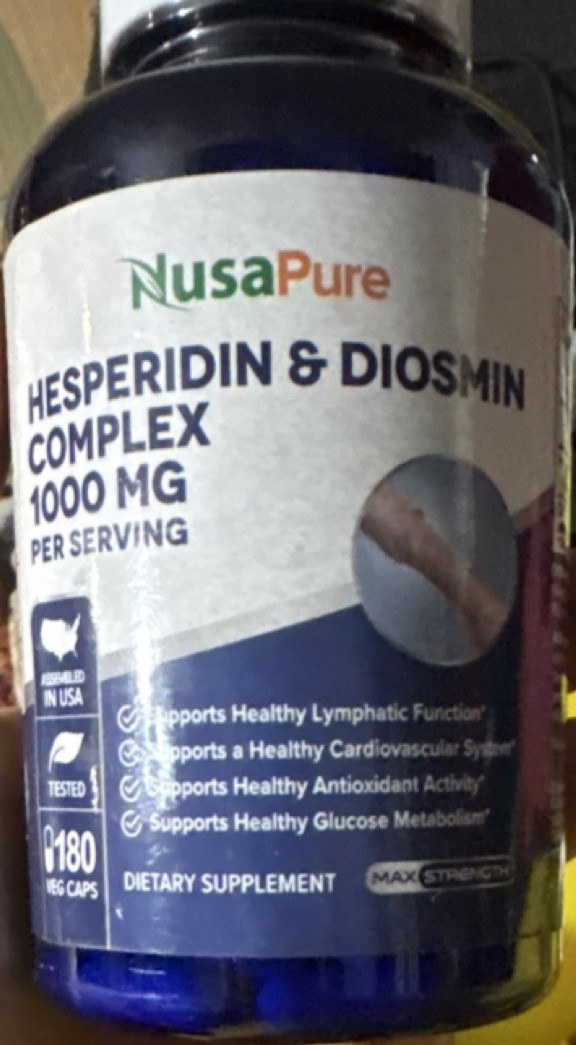 NusaPure Hesperidin & Diosmin Complex 1000mg GMO Free 180 Capsules