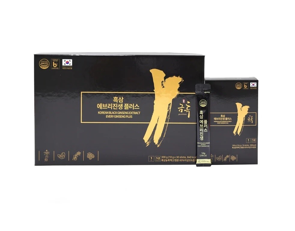 GeumHeuk Korean Black Ginseng Extract Every Ginseng Plus 10 g X 30 Stick Pouches