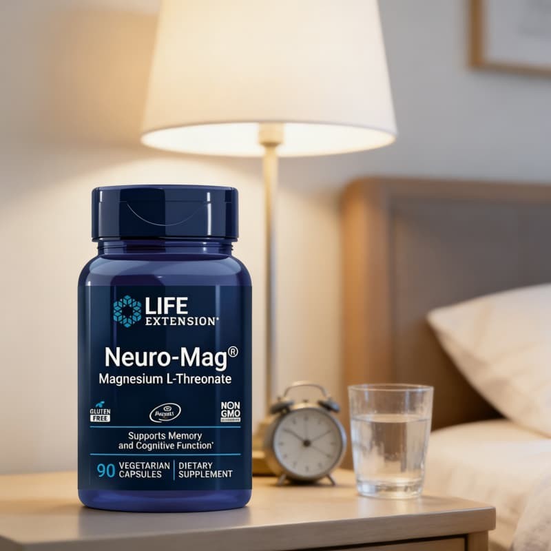 Magnesium L-Threonate Neuro-Mag 90 Veg 144mg Life Extension Capsules