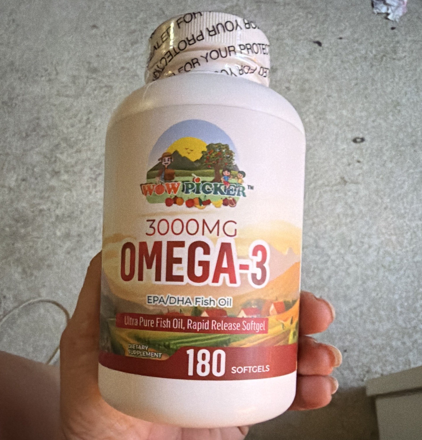 Wow Picker Omega-3 Fish Oil 3000mg EPA/DHA Softgels 180 Pills Fish Oil