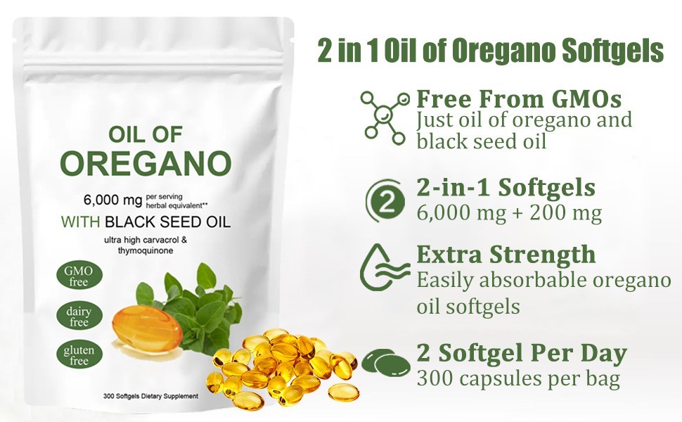 Oregano Capsules for Digestive Support- Daily Use Herbal Supplement