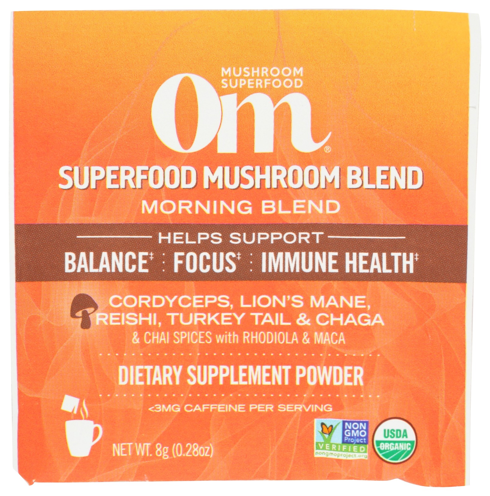 Morning Energy Mushroom Powder Superfood Supplement By Om 28 Oz 10 Pack