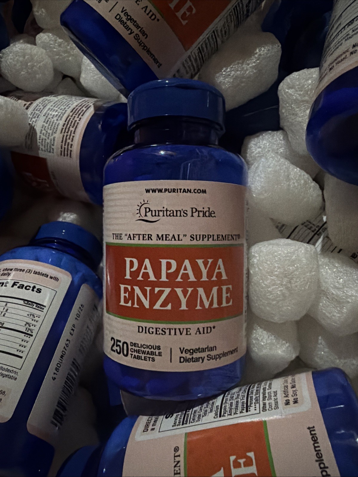 Puritan’s Pride Papaya Enzyme Digestive Support 250 Chewable tablet LOT OF 25