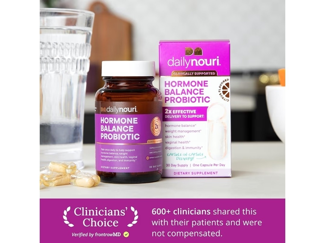 dailynouri Hormone Balance Probiotic Capsules Citrus 30 Count All-Natural