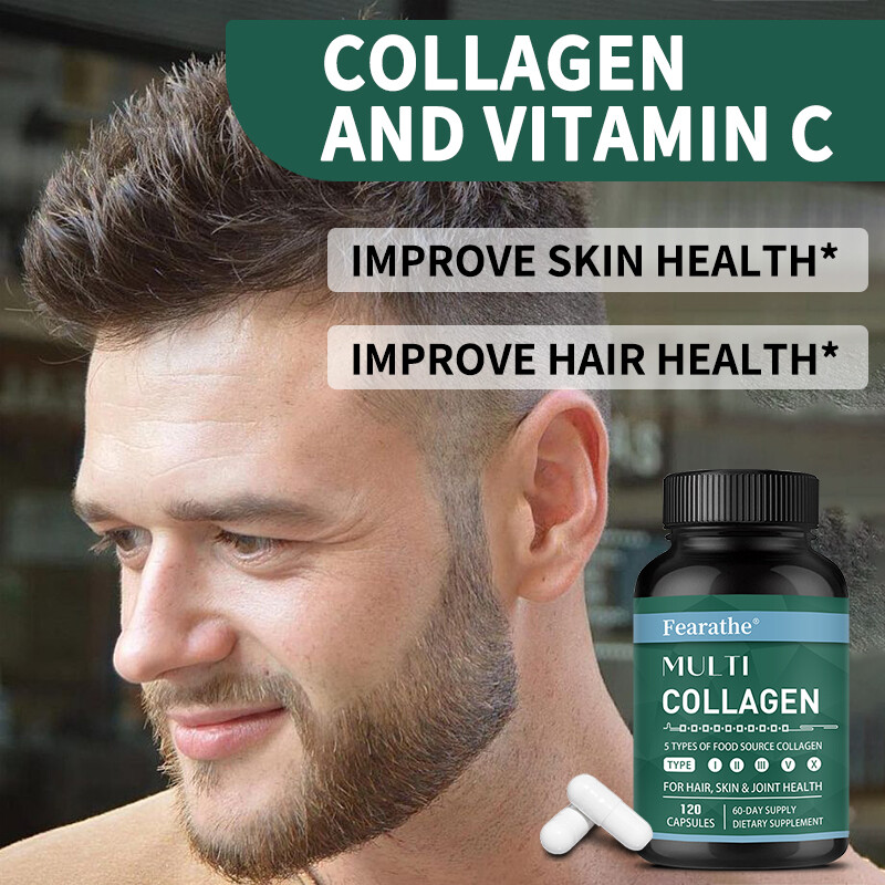 Multi Collagen Capsules – Hydrolyzed Protein Peptides -Type I,II,III,V,X