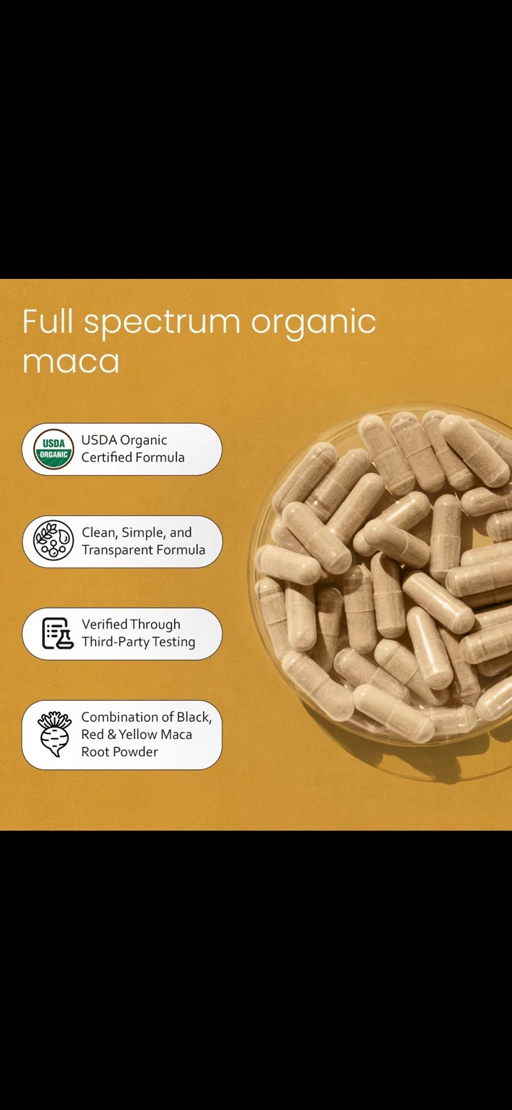 NaturaLife Labs Organic Maca 1900 mg 150 Capsules Vegan Gluten-Free Exp 03/2029