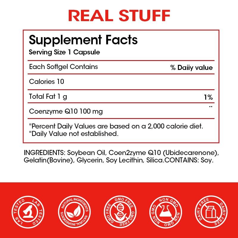 CoQ-10 120 Softgels CoQ 10 Coenzyme Support Heart Health & Energy Production