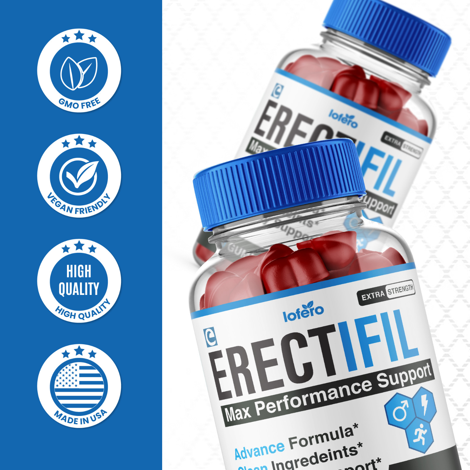 Erectifil Male Gummies, Erectifil Advanced Men Performance Support (60 ct)