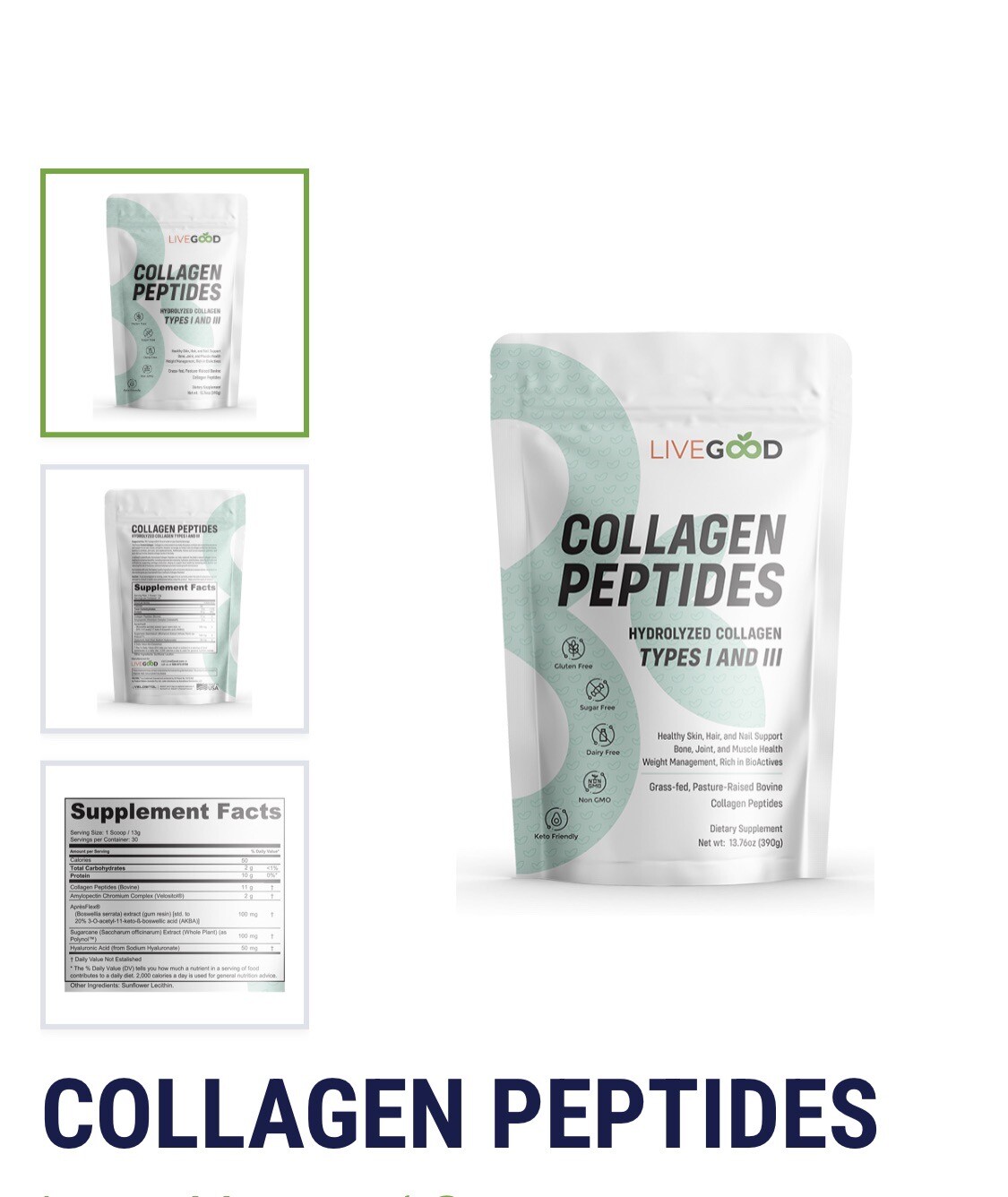 Collagen Peptides – HYDROLYZED COLLAGENTYPES I AND III