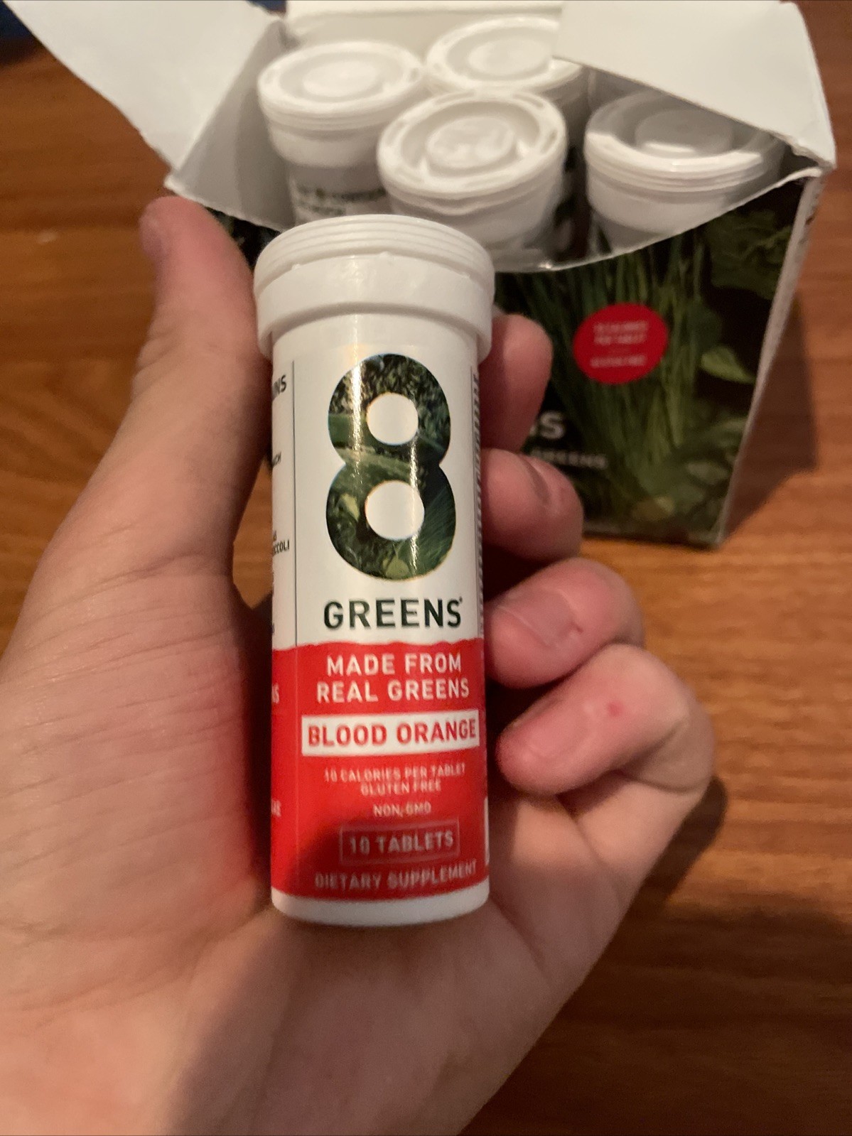 (6) 8Greens Daily Greens Effervescent Tablets – BLOOD ORANGE/PEACH Tablets READ