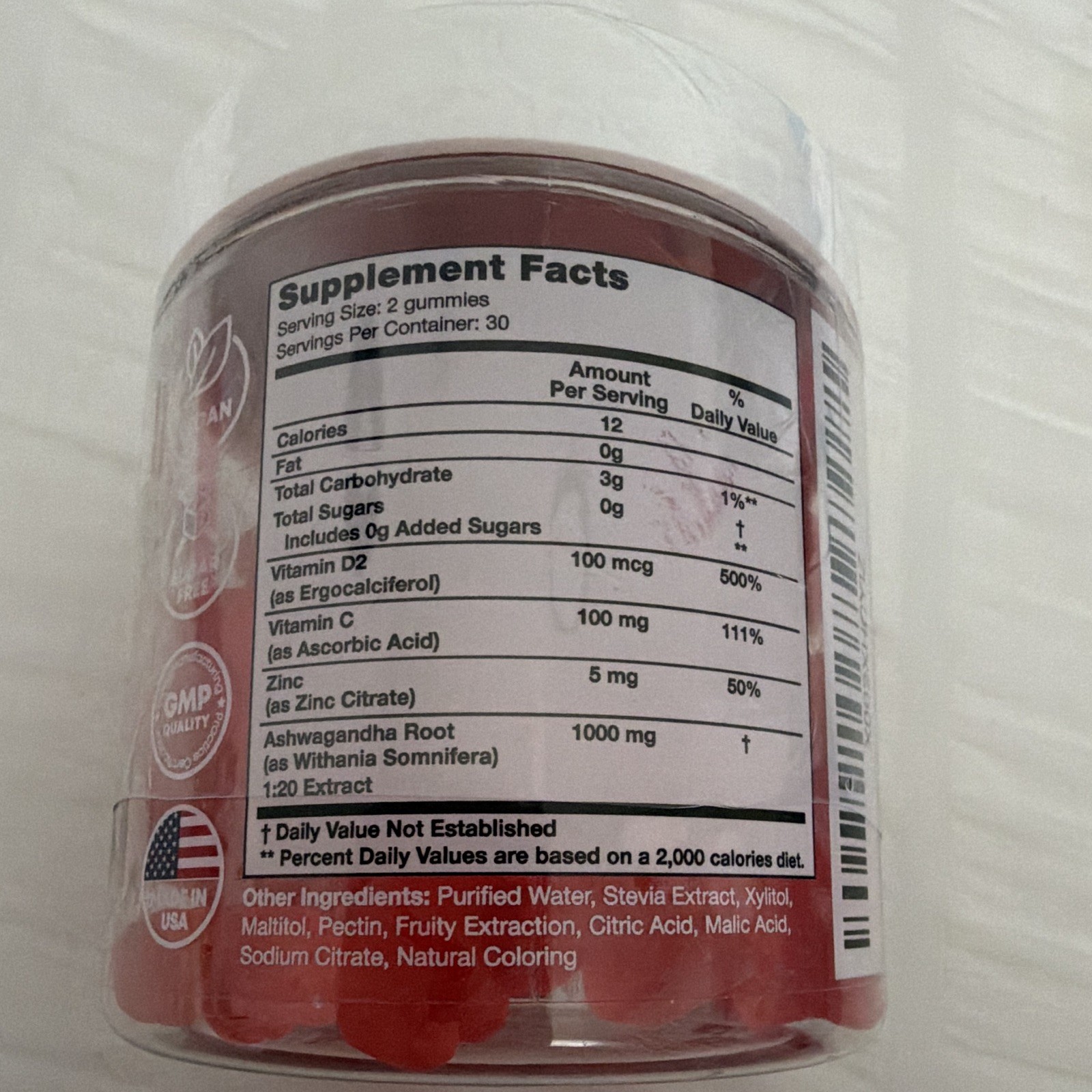 JOYLI Nutrition Ashwagandha Gummies 1000mg 60 Count Fruity Vegan Sugar-Free
