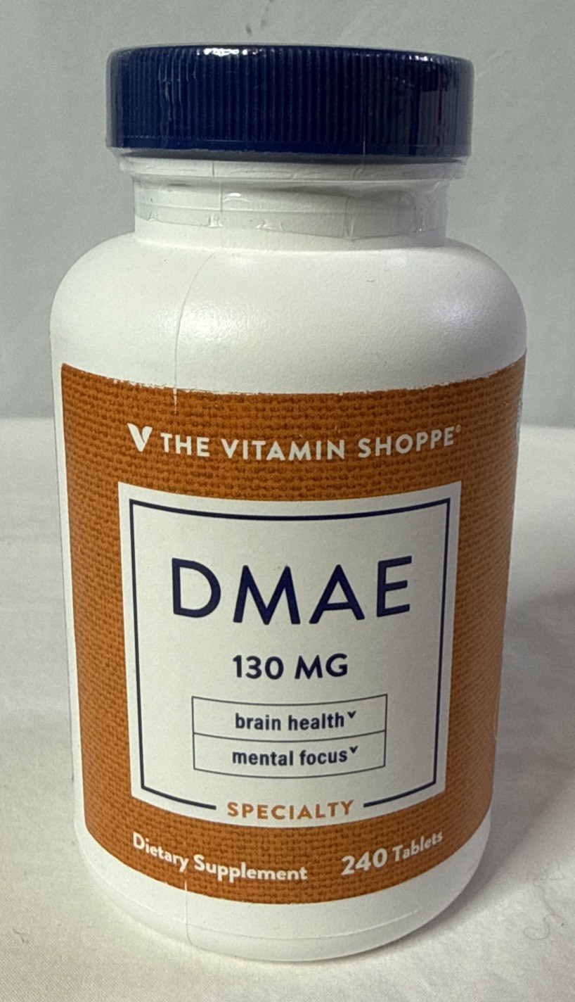 The Vitamin Shoppe DMAE 130mg Tablets 240ct Brain Health Mental Focus Adult