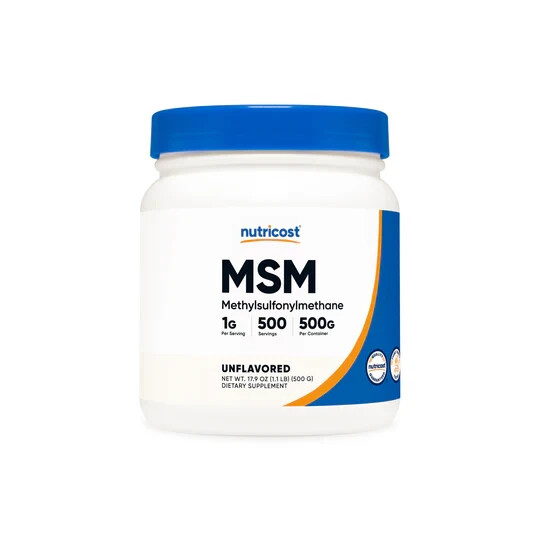 Nutricost MSM Powder Pure 500 Grams 1.1lb (Methylsulfonylmethane) -GF-EXP09/2026