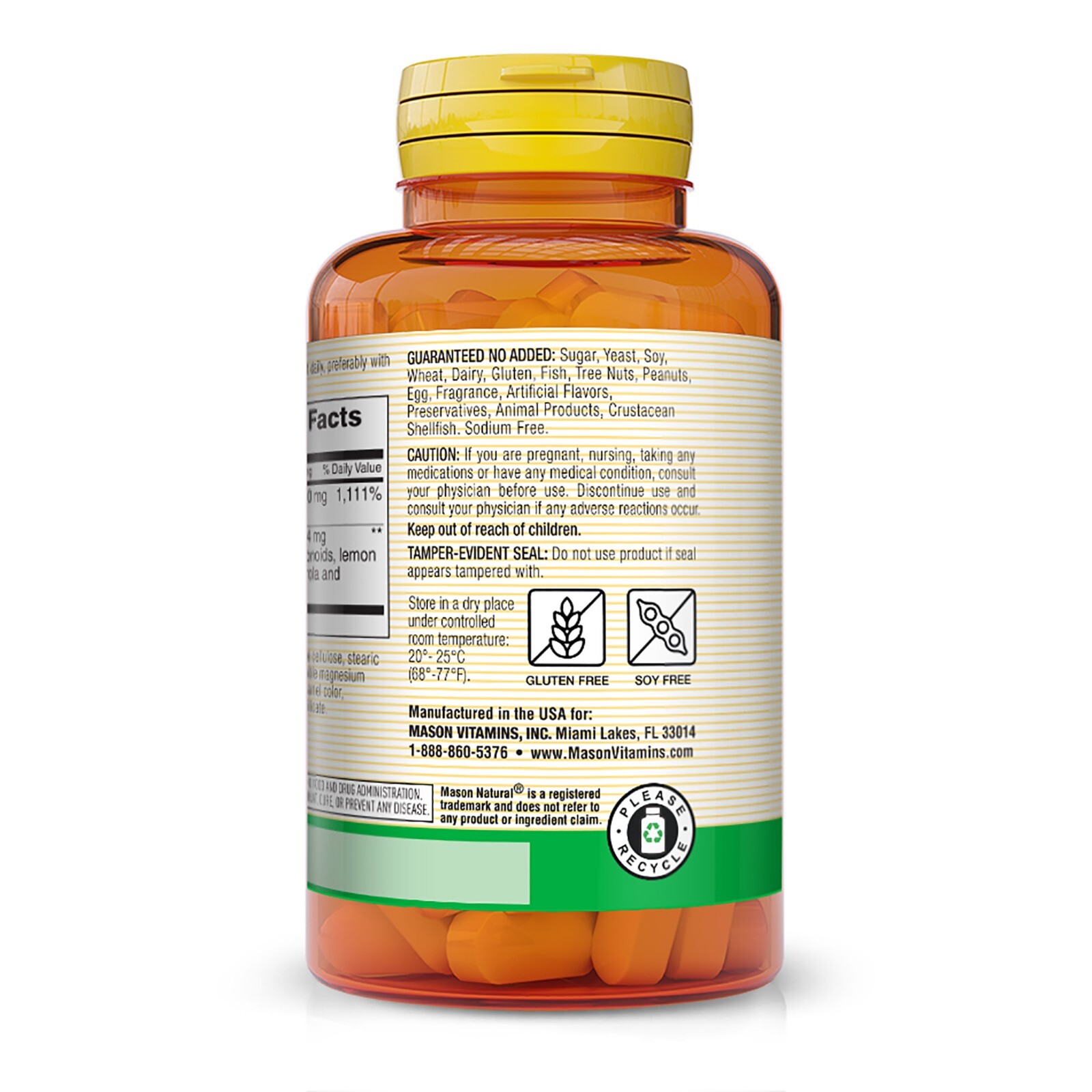 Mason Natural Vitamin C 1,000 mg plus Rose Hips – Immune System, 90 Tablets