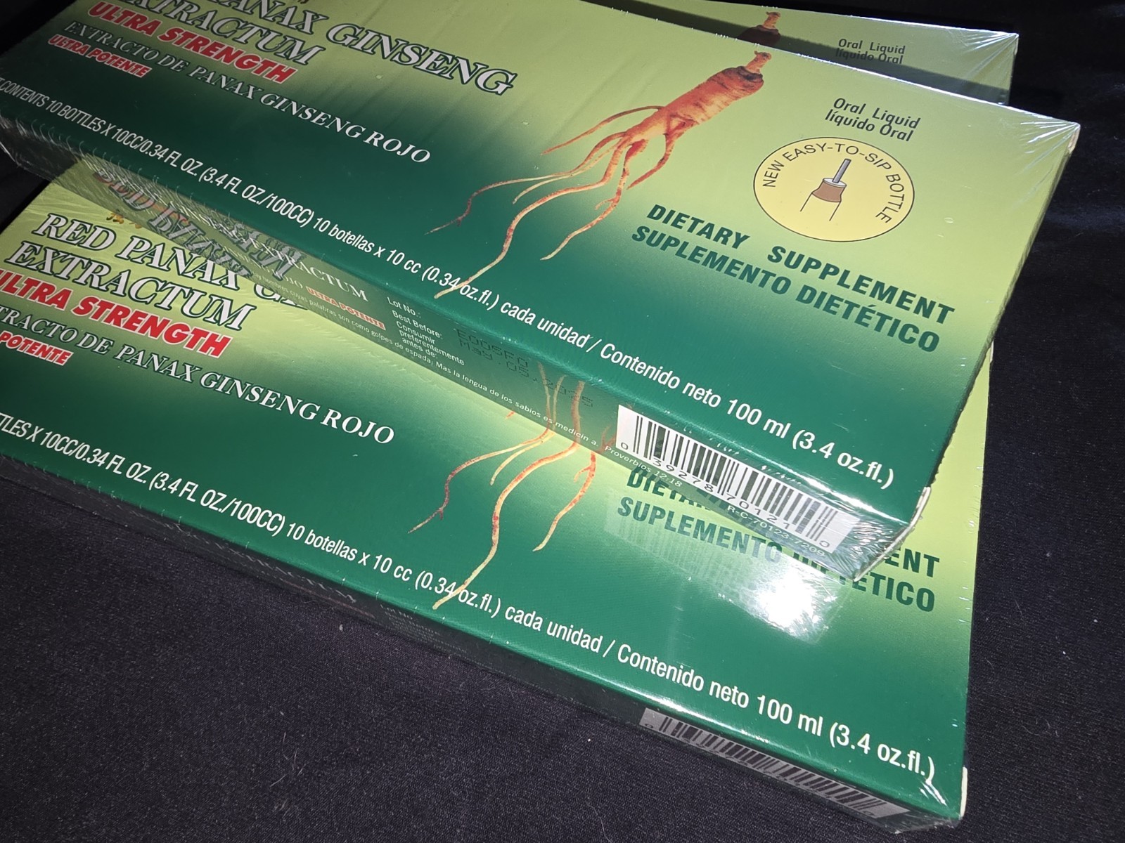 3 Box Lot Prince of Peace Ultra Red Panax Ginseng Extractum, 10X10cc