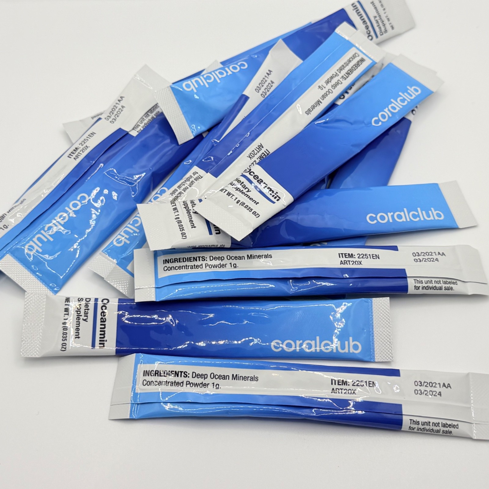 Coral Club OCEANMIN Natural Deep Ocean Mineral Powder Supplement 15 Stick Packs
