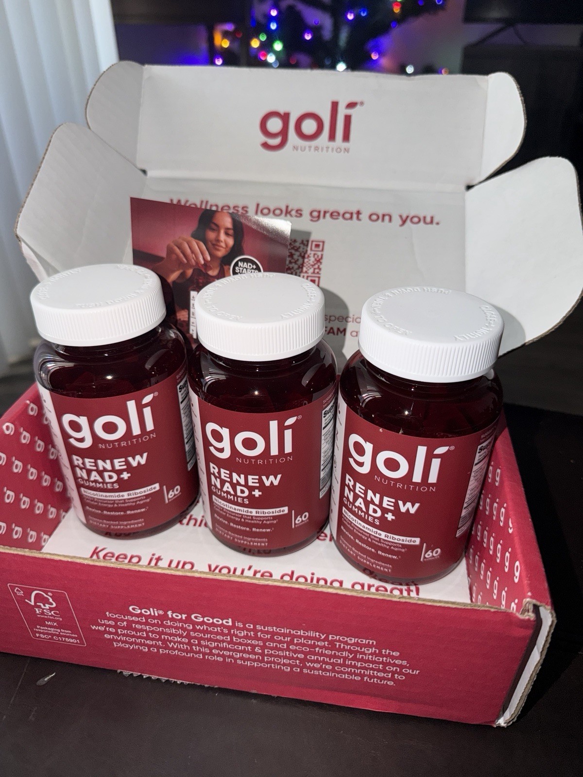 Goli Nutrition Renew NAD+ Gummies Nicotinamide Riboside Vegan 3 Bottles