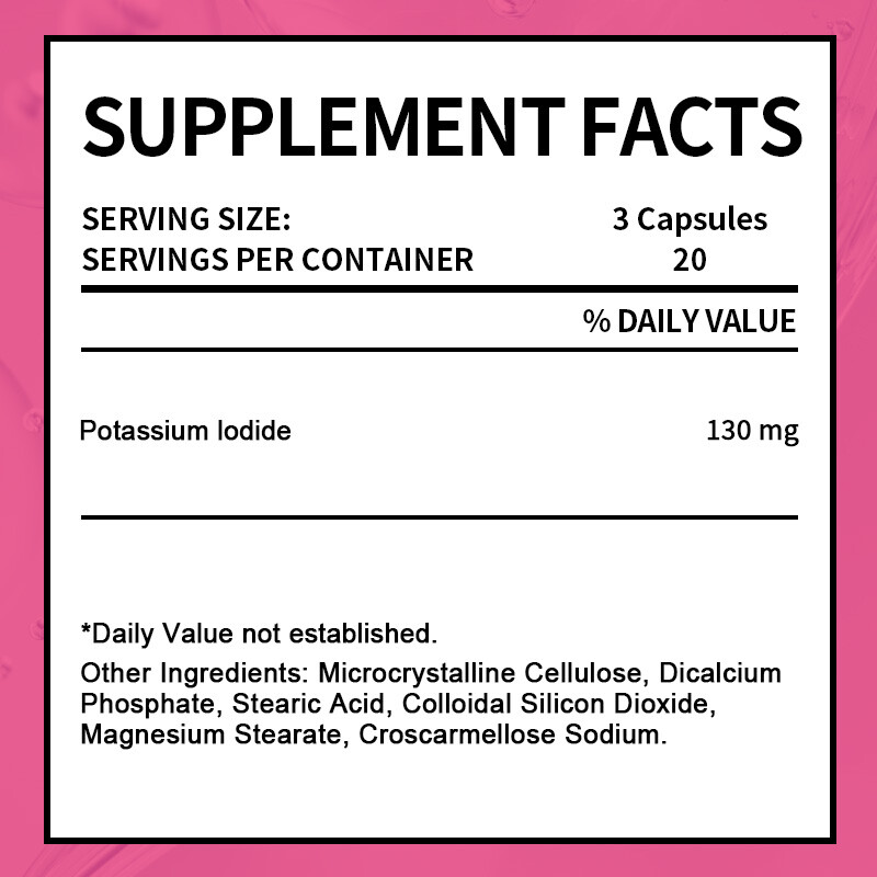 Advanced Iodine Supplement Supports Thyroid & Brain Health 60 Capsules