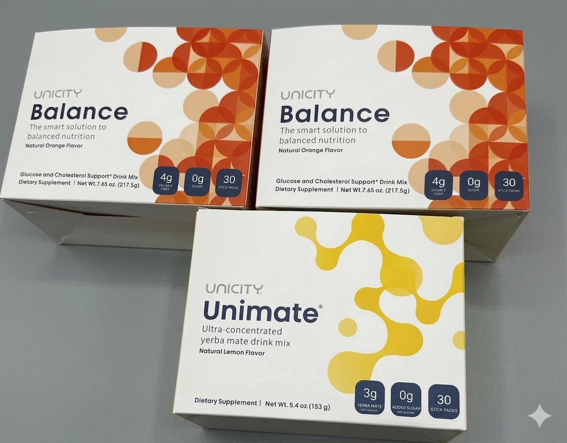 Pack Of 3-Unicity Balance 60ct + Unimate Lemon 30ct Combo (Free Shipping)
