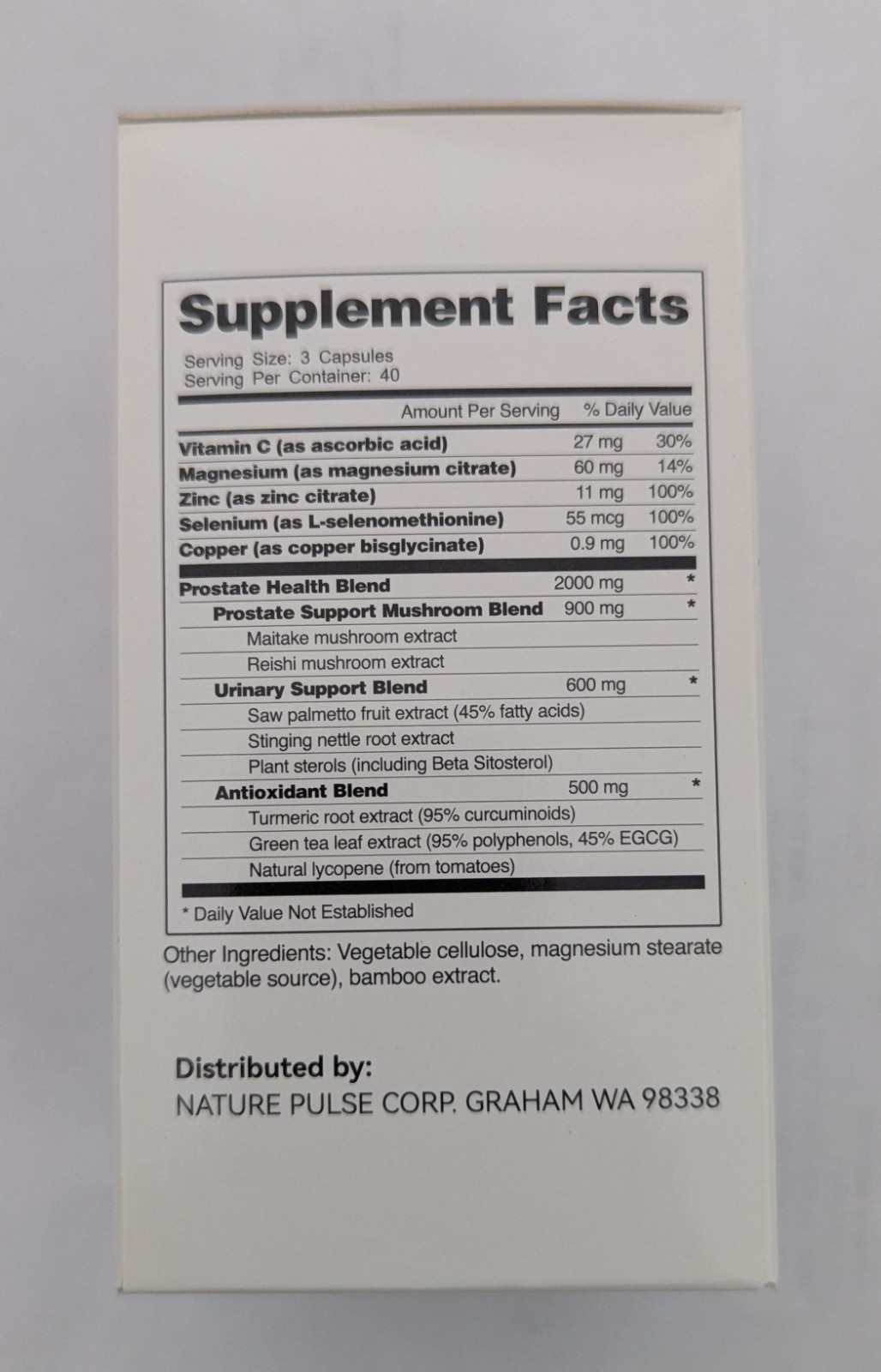Welloryx Prostate Health Mushroom + Saw Palmetto 120 Caps Vegan Exp 06/2028