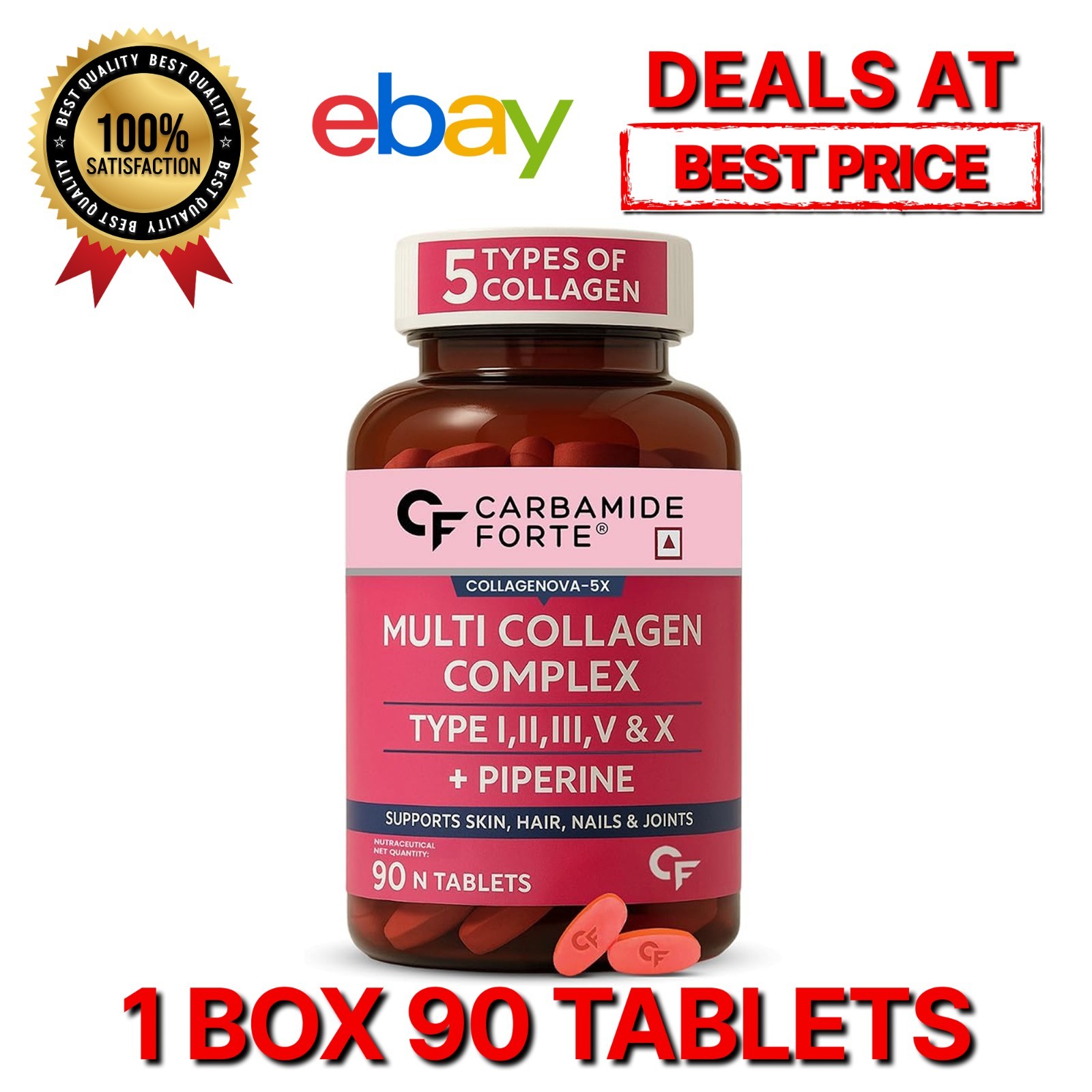 Multi Collagen Supplement 1800mg 90 Tablets Type I, II, III, V, X, FREE SHIPPING