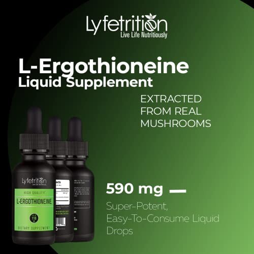 L-Ergothioneine Liquid Supplement 540 mg, 4 Oz Liquid,220 Servings,Made in USA