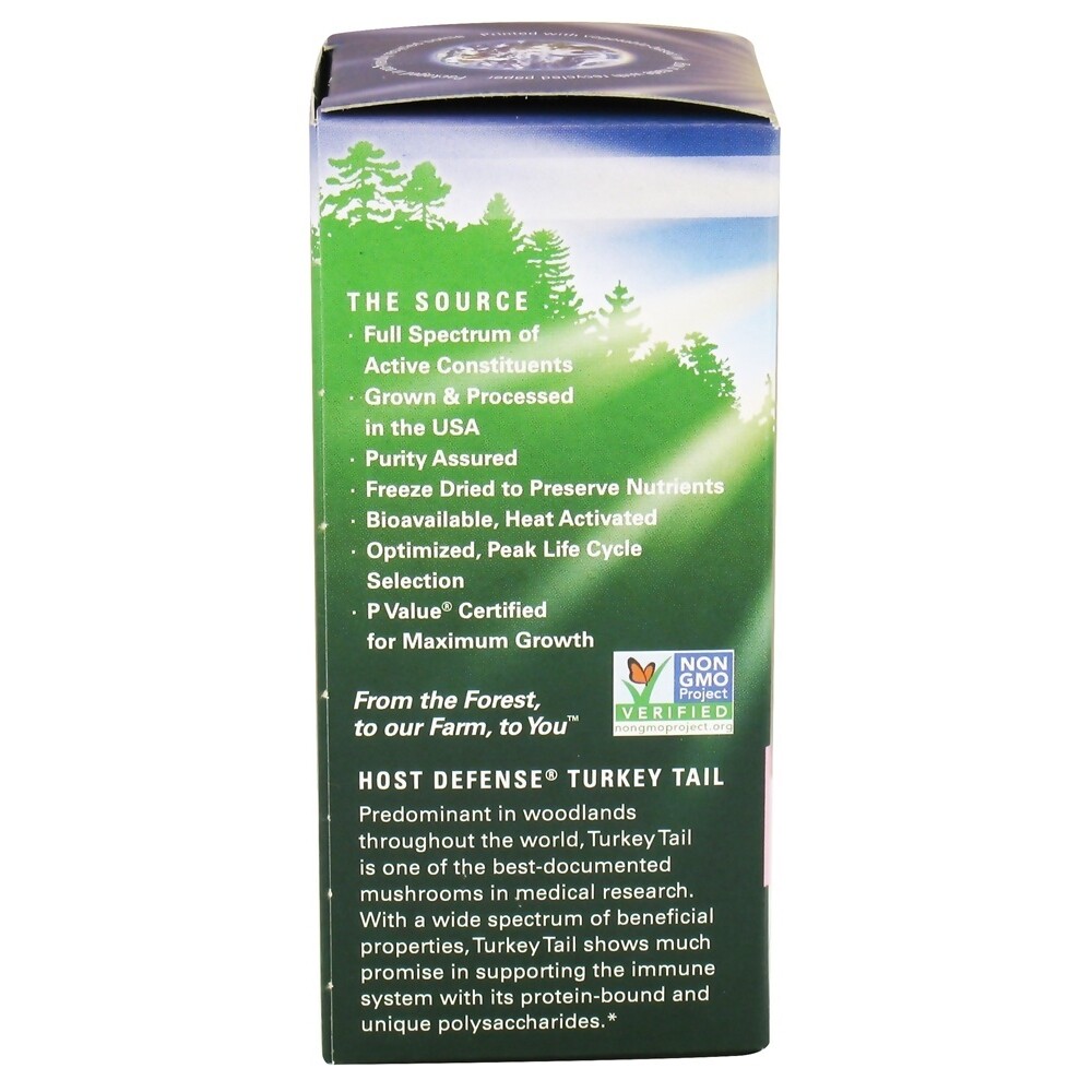 Fungi Perfecti Host Defense Turkey Tail Cellular Support, 60 Vegetarian Capsules