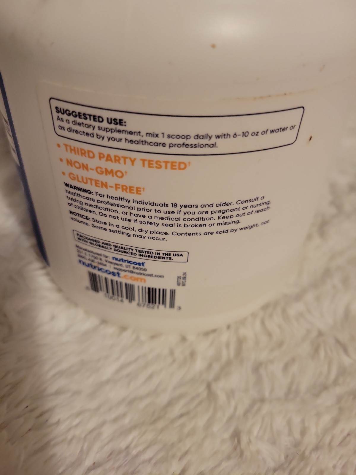 Nutricost Pure L-Glutamine Powder 500G – 100 Servings, Non-GMO & Gluten Exp10/27
