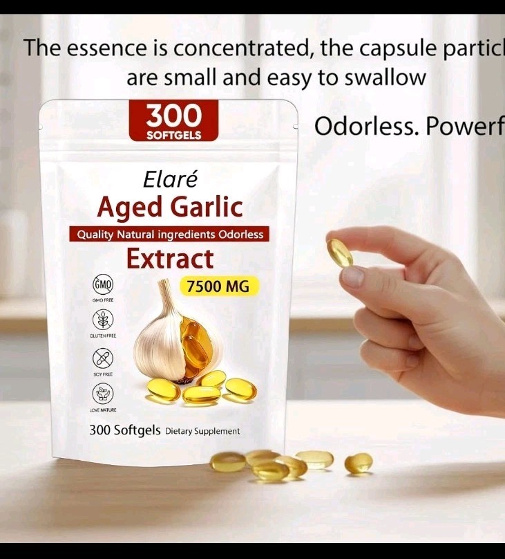 Elare Aged Garlic Extract 300 Softgels 7500mg Odorless Heart Immune 2pk Exp 1/28