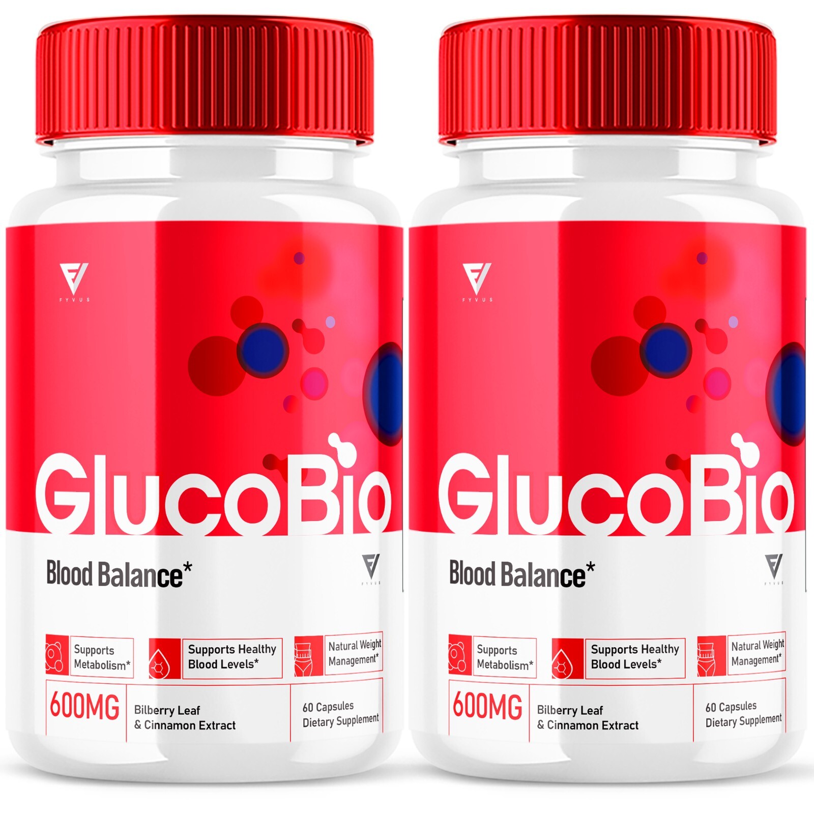 (2 Pack) Glucobio Advanced Health & Wellness Blood Support Pills (120 Capsules)