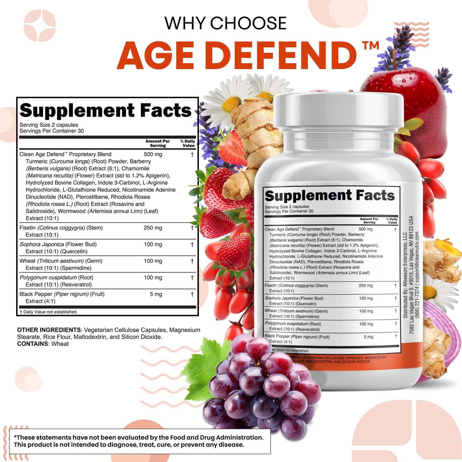 Clean Nutraceuticals Fisetin Quercetin 60 Count (Pack of 1), Natural