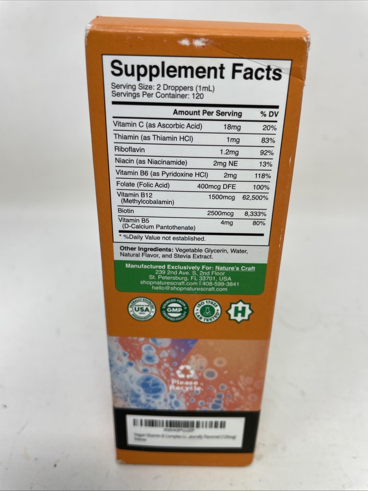 Vegan Vitamin B Complex Liquid – 9-in-1 Liquid B Complex Vitamins 120mL new