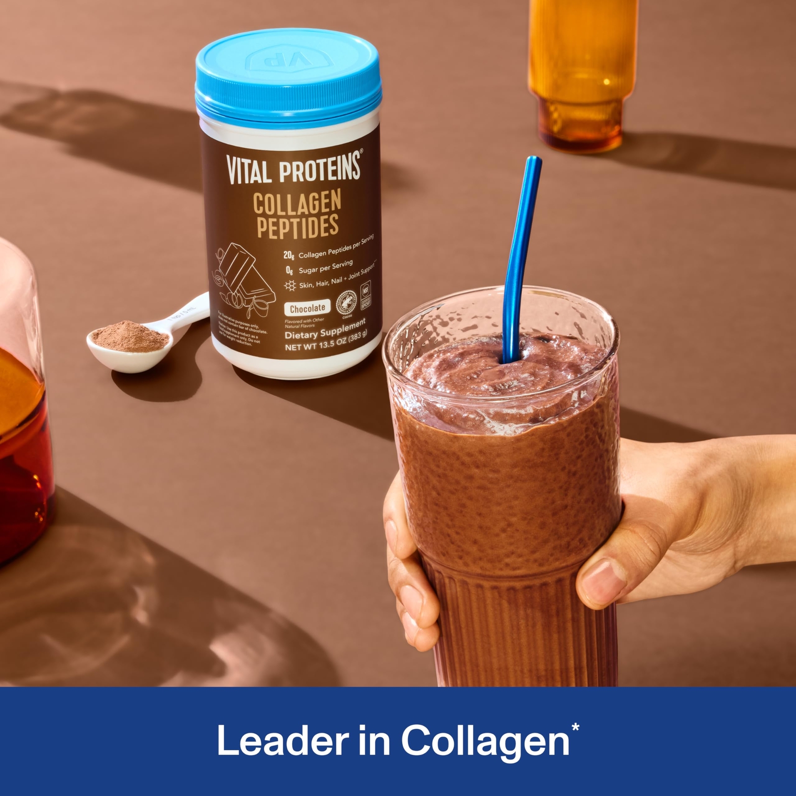 Delicious Chocolate Collagen Peptides 14 Servings Sugar Free Paleo Keto Friendly